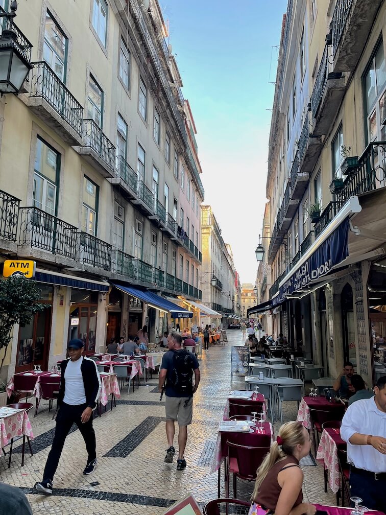 Baixa side street in Lisbon Portugal