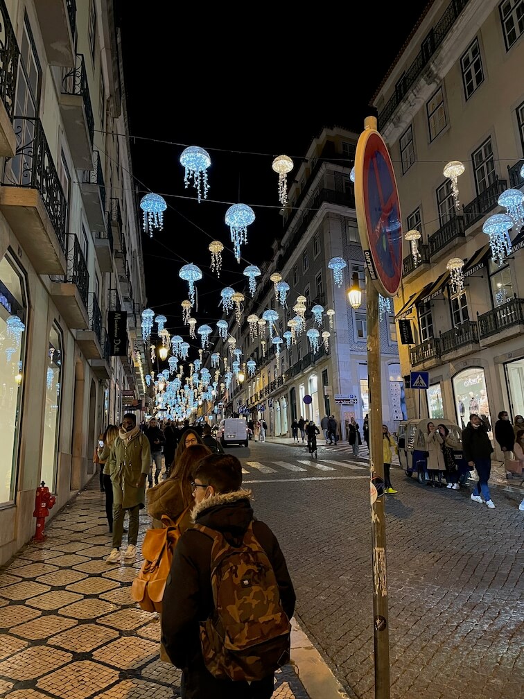 Chiado Lisbon Portugal during Christmas